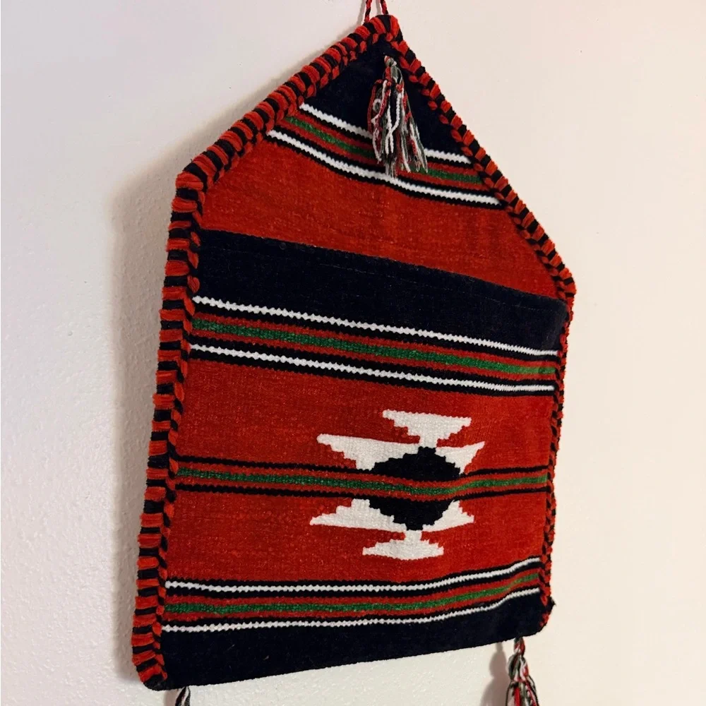 Handmade Tribal Wool Wall Pocket Organizer Ethnic Southwestern Decor